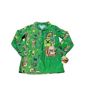 Minecraft Boys' Long Sleeve Pajama top-Piece, Size 10-12